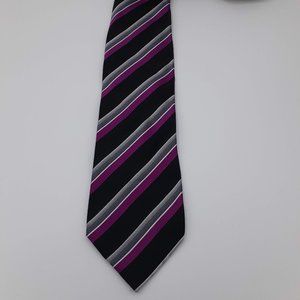 Geoffrey Beene Monochromatic Striped Silk Tie